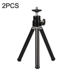 2PCS Projector Phone Stand Desktop Portable Telescopic Mini Metal Tripod, Style:, 2 Sections (Black), 2 Sections (Silver), 3 Sections (Black), 3 Sections (Silver)