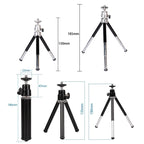 2PCS Projector Phone Stand Desktop Portable Telescopic Mini Metal Tripod, Style:, 2 Sections (Black), 2 Sections (Silver), 3 Sections (Black), 3 Sections (Silver)
