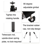 2PCS Projector Phone Stand Desktop Portable Telescopic Mini Metal Tripod, Style:, 2 Sections (Black), 2 Sections (Silver), 3 Sections (Black), 3 Sections (Silver)