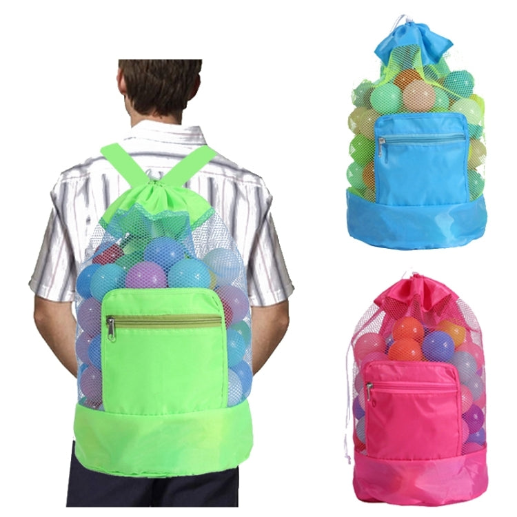 Double Shoulder Mesh Backpack Toy Storage Beach Bag For Children, Storage Beach Bag(Green), Storage Beach Bag(Blue), Storage Beach Bag(Rose Red)