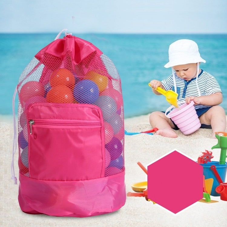 Double Shoulder Mesh Backpack Toy Storage Beach Bag For Children, Storage Beach Bag(Green), Storage Beach Bag(Blue), Storage Beach Bag(Rose Red)