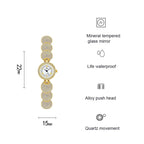 BS Bee Sister  FA1606 Diamond Inlaid Ladies Watch Jewelry Chain Watch, Gold, Silver