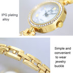 BS Bee Sister  FA1606 Diamond Inlaid Ladies Watch Jewelry Chain Watch, Gold, Silver