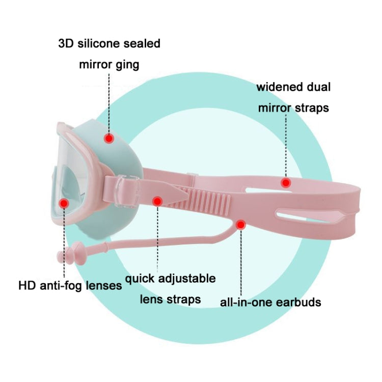 Children Anti-fog Large Frame Swimming Goggles With Conjoined Earplugs, Swimming Goggles With Conjoined Earplugs(Pink), Swimming Goggles With Conjoined Earplugs(Yellow), Swimming Goggles With Conjoined Earplugs(Rose Red)                                ...