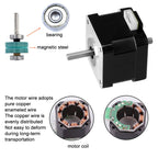 42BYGH34-1304B 1.3A 0.30N 3D Printer 42-Step Moto Dual Output Shaft Carving Machine, 42BYGH34-1304B