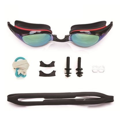 WAVE Electroplating HD Anti-fog Myopia Swimming Glasses, Blue Black 550 Degree, Blue Black 600 Degree, Blue Black 650 Degree, Blue Black 700 Degree, Blue Black 800 Degree