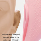 WAVE Waterproof Solid Color Ear Guard Silicone Swimming Cap, White, Pink, Black, Pink Blue, Rose Red, Colorful Blue, Childrens White, Childrens Pink, Childrens Pink Blue, Long Hair Pink Purple, Long Hair Black