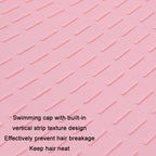 WAVE Waterproof Solid Color Ear Guard Silicone Swimming Cap, White, Pink, Black, Pink Blue, Rose Red, Colorful Blue, Childrens White, Childrens Pink, Childrens Pink Blue, Long Hair Pink Purple, Long Hair Black