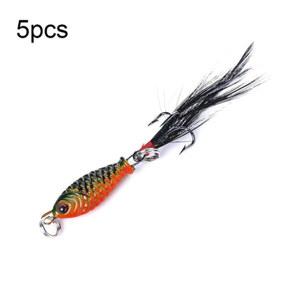 5 PCS HENGJIA LB003 Small Iron Plate 2.5cm 4g Far Delivery Freshwater Bait, LB003 2, LB003 3, LB003 4, LB003 1