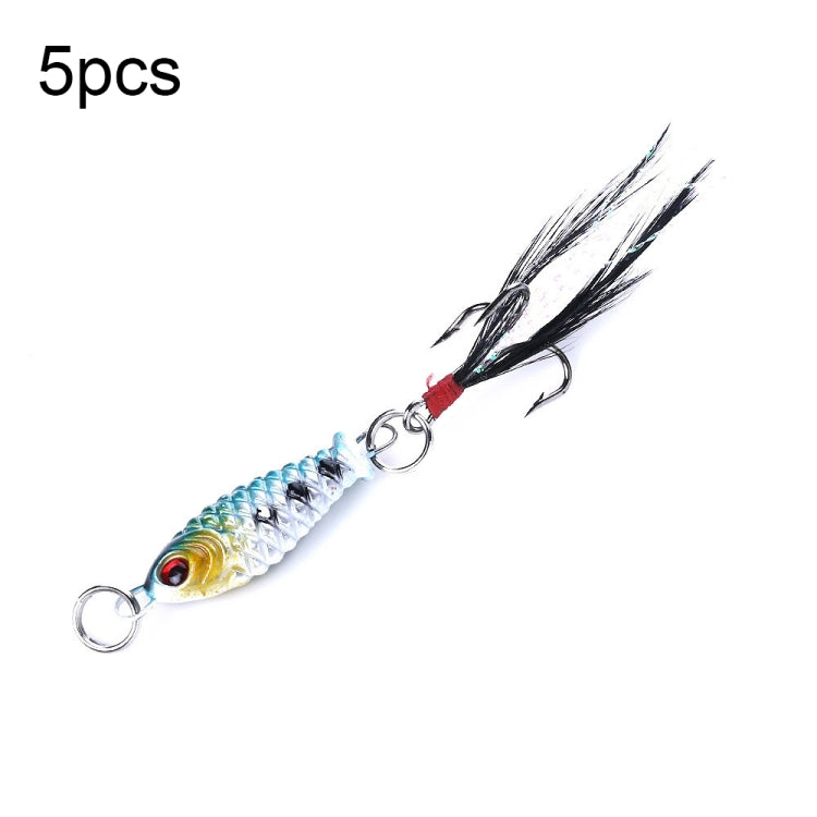 5 PCS HENGJIA LB003 Small Iron Plate 2.5cm 4g Far Delivery Freshwater Bait, LB003 2, LB003 3, LB003 4, LB003 1