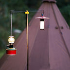 Outdoor Camping Telescopic Double Hook Folding Light Stand, Golden, Black, Green