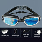 HAIZID HD Anti-fog Waterproof Myopia Swimming Goggles, Optical Black, Optical Blue, Optical Pink, Optical Gray, Plating Black, Plating Gray, Plating Blue, Plating Pink, Myopia 150 Degrees, Myopia 200 Degrees, Myopia 250 Degrees, Myopia 300 Degrees     ...