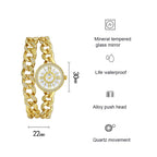 BS Bee Sister FA1329 Double Link Niche Roman Numeral Dial Ladies Watch, Gold, Silver, Rose Gold