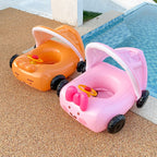 Removable Sunshade Car Shape Inflatable Pool Float Swimming Ring Baby Float Seat, Swimming Ring With Awning(Pink), Swimming Ring With Awning(Yellow)