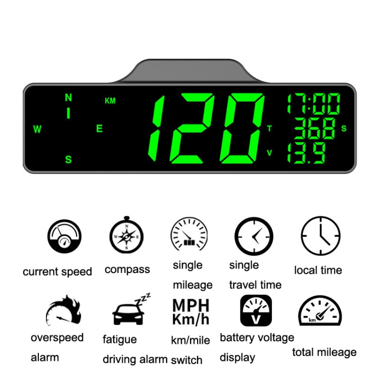 Car HUD Car Head-up Display Compass Multifunction GPS Speedometer, 8.0 Inch Screen, 9.0 Inch Screen