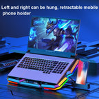 CoolCold  Five Fans 2 USB Ports Laptop Cooler Gaming Notebook Cool Stand,Version:, Touch Symphony Blue, Touch Symphony Red, Dial Adjust Basic Blue