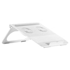 D33  2 Fan Laptop Cooling Bracket Folding Portable Liftable Tablet Bracket, White, Black