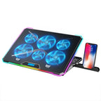 ICE COOREL K15 6-Fans Adjustable LCD Screen Laptop Stand Radiator With RGB Atmosphere Light, K15 6-Fans