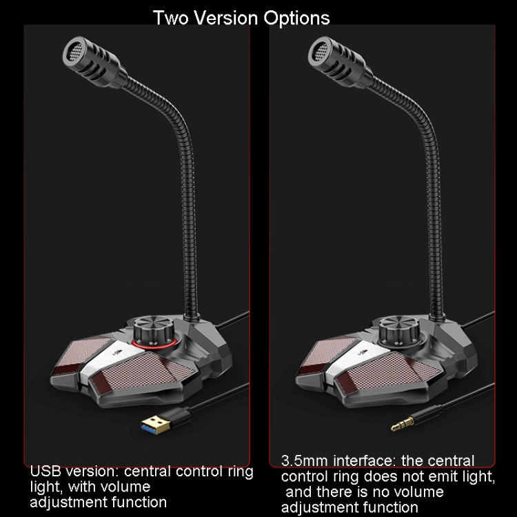 JK Omni-directional Pick-up Microphone Built-in Sound Card  Flexible Gaming Mic, 3.5mm, USB