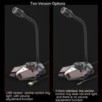 JK Omni-directional Pick-up Microphone Built-in Sound Card  Flexible Gaming Mic, 3.5mm, USB