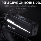 WEST BIKING 7 inches Mountain Bike Mobile Phone Touch Screen Front Beam Bag, Black, Black Gray