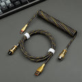 Mechanical Keyboard Spring Cable Gold-plated Aerial Plug, Yellow, Black