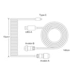 Mechanical Keyboard Spring Cable Gold-plated Aerial Plug, Yellow, Black