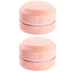 2PCS Desktop Mini Vacuum Cleaner Rubber Confetti Keyboard Cleaner, Pink, Blue