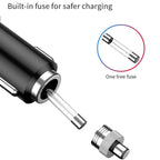 Car Charger With Switch Double Cigarette Hole Car Socket, C06