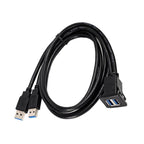 RF-56 Dual-port USB3.0 Waterproof Cable Car Dashboard Audio Extension Line, Cable Length: 1m, Dashboard Audio Extension Line