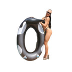 Inflatable Black Whale With Net Hammock Swimming Deck Chair With Backrest Floating Bed, Swimming Deck Chair