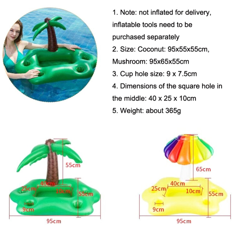 PVC Ice Bar Ice Tray Thickened Floating Bed Water Inflatable Floating Row, Coconut Tree, Mushroom