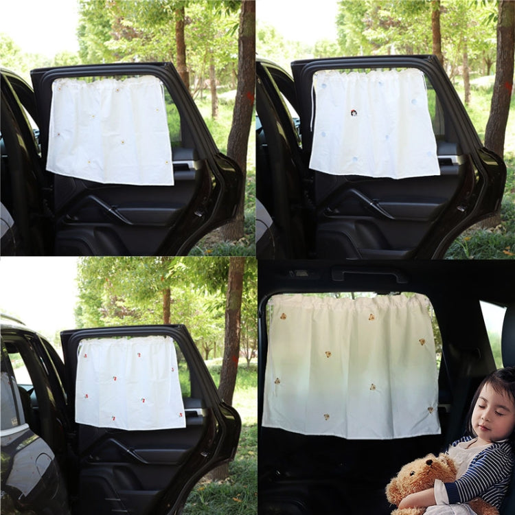 Car Window Summer Heat Insulation Sunshade Curtain Cotton Sun Block, Solar Flower, Cherry, Girl