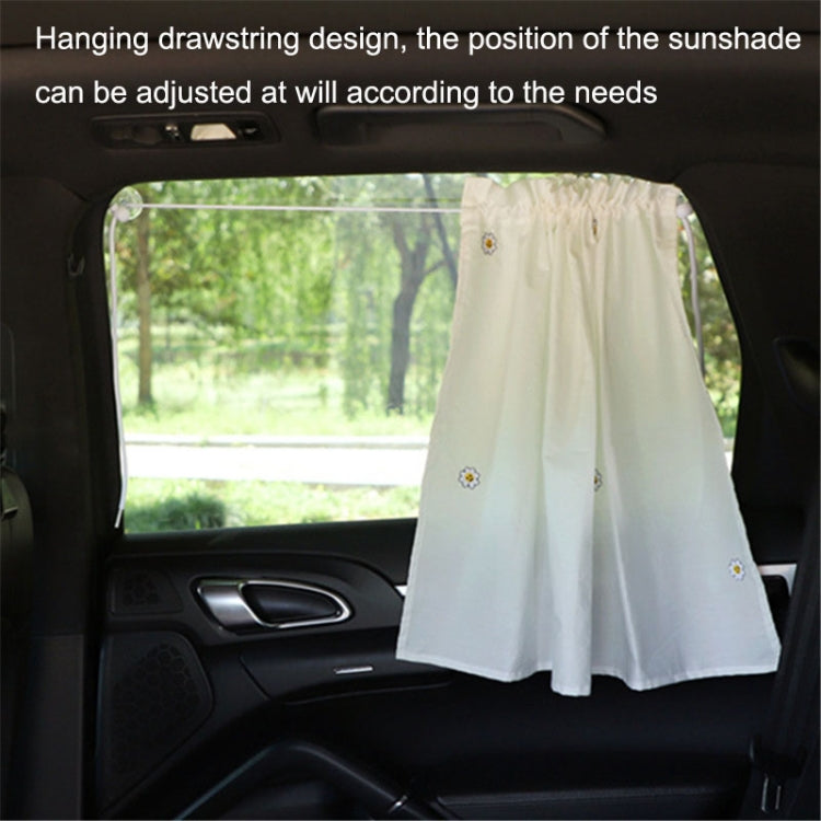 Car Window Summer Heat Insulation Sunshade Curtain Cotton Sun Block, Solar Flower, Cherry, Girl