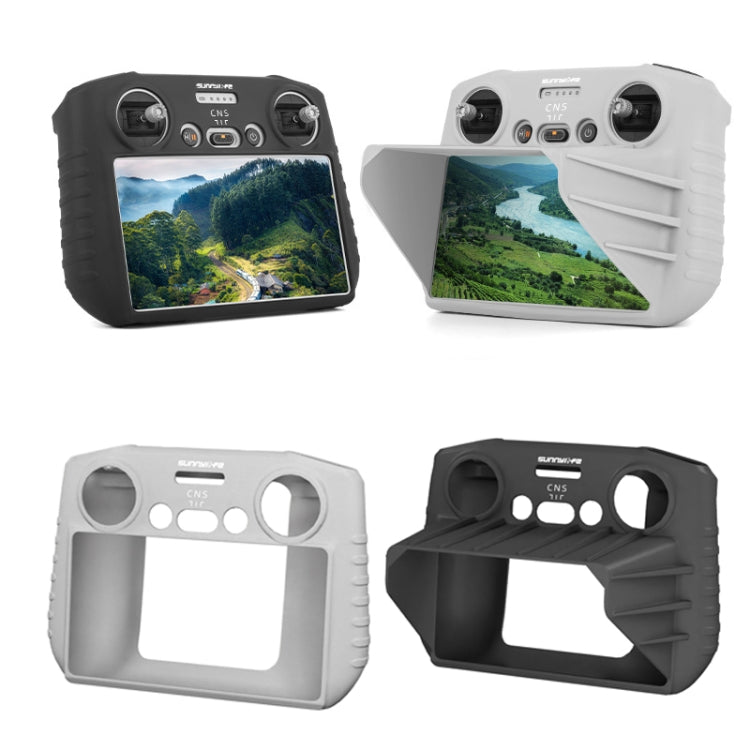 Sunnylife For DJI RC Remote Control Silicone Protective Case, Style: With Hood (Gray), For DJI RC With Hood (Black), For DJI RC With Hood (Gray), For Mini 3 Pro DJI RC Without Hood (Black), For DJI RC Without Hood (Gray)