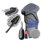 Car Waterproof Gloves Tire Gap Cleaning Brush Car Wash Set, 9pcs / set Car Wash Set