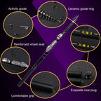 ZHANLANGWANG Carbon Throwing Pole Mini Short Rock Fishing Rod, 1.8m, 2.1m, 2.4m, 2.7m, 3.0m, 3.6m