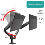 KALOC Computer Monitor Desktop Double Screen Air Pressure Lifting Bracket