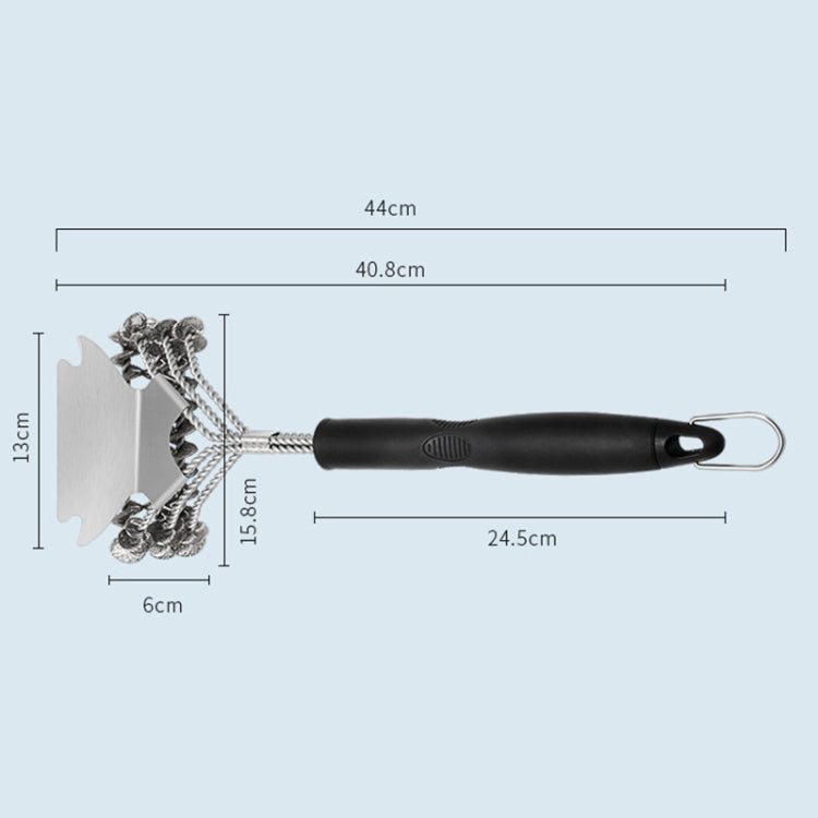 Three-headed Shovel-type Spring Brush BBQ Grill Mesh Wire Brush