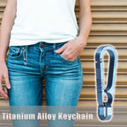 Men Titanium Alloy Keychain Car Key Waist Hanging, Titanium Color, Blue, Colorful Titanium