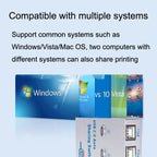 SW68 2 In 1 Switcher USB Manual Print Sharer, Color: Black, Black, Silver