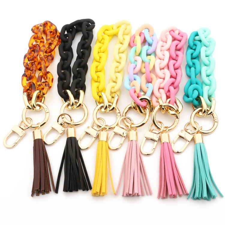 Keychain Ladies Acrylic Bracelet Jewelry, Brown, Black, Yellow, Colorful, Pink, Green