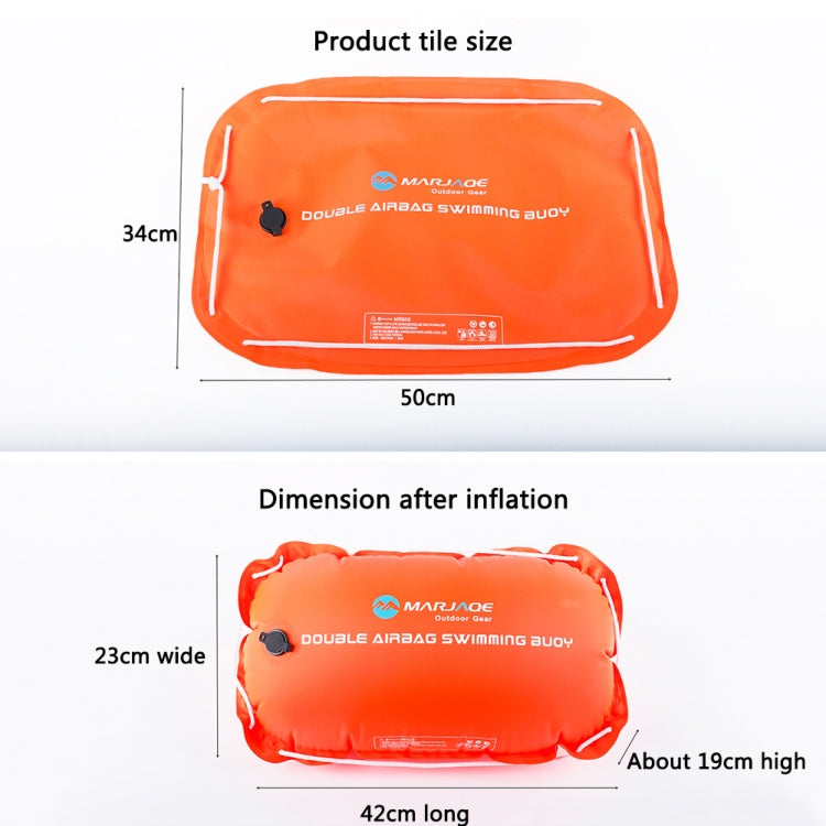 MARJAQE  Double Air Bag Safety Training Swimming Buoy with Waist Belt, Swimming Buoy(Orange)