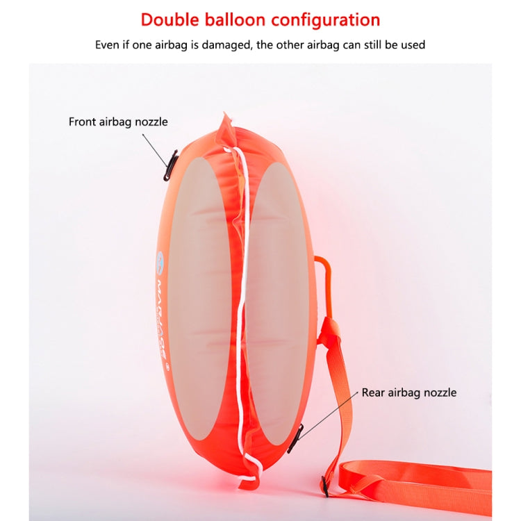 MARJAQE  Double Air Bag Safety Training Swimming Buoy with Waist Belt, Swimming Buoy(Orange)
