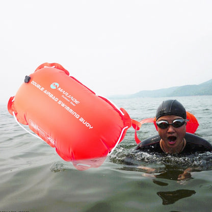 MARJAQE  Double Air Bag Safety Training Swimming Buoy with Waist Belt, Swimming Buoy(Orange)