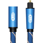 EMK Male To Female SPDIF Paired Digital Optical Audio Extension Cable, Cable Length:, 1m (Blue), 1.5m (Blue), 2m (Blue), 3m (Blue)
