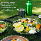 CLS Portable Stainless Steel Dinner Plate Outdoor Camping Cutlery, 22 PCS / Set