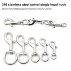 Stainless Steel Swivel Single Hook Pet Leash Hook, 65mm, 70mm, 80mm, 90mm, 100mm, 115mm, 120mm