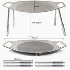 NOBANA Outdoor BBQ Pan Camping Stainless Steel Frying Pan, Style:, BBQ Pan+Hemp Rope, BBQ Pan+Stand+Hemp Rope, BBQ Pan+BBQ Net+Hemp Rope, BBQ Pan+Stand+BBQ Net+Hemp Rope