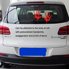 5 Sets Waterproof Sunscreen Reflective Car Sticker Blood Handprint Halloween Sticker, Blood Handprint